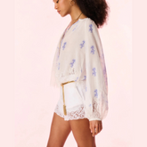 Dresner Cotton Lace-Trimmed Blouse